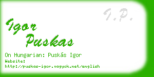 igor puskas business card